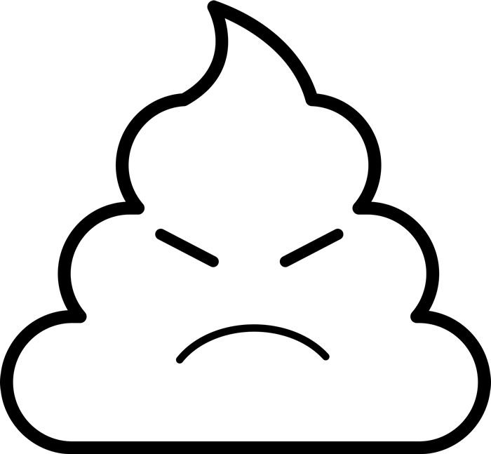 Angry Poop Emoji Rubber Stamp - Draw A Poop Emoji (700x647)