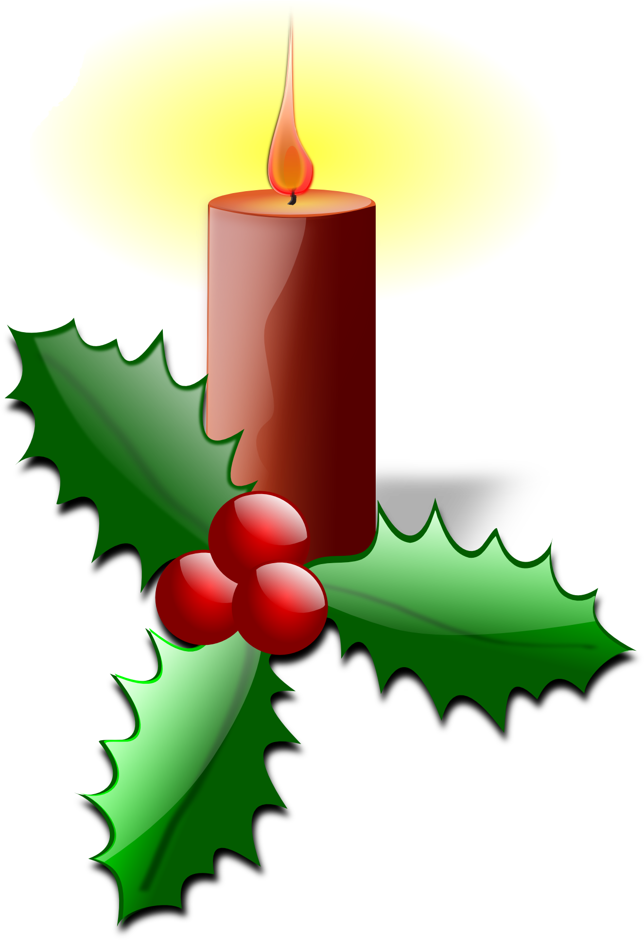 Christmas Clipart Small Christmas Candle Clip Art - Christmas Holly Clip Art (1331x1935)