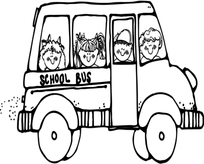 Coloring Trend Thumbnail Size Simple School Bus Coloring - School Bus Clip Art Black And White (400x322)