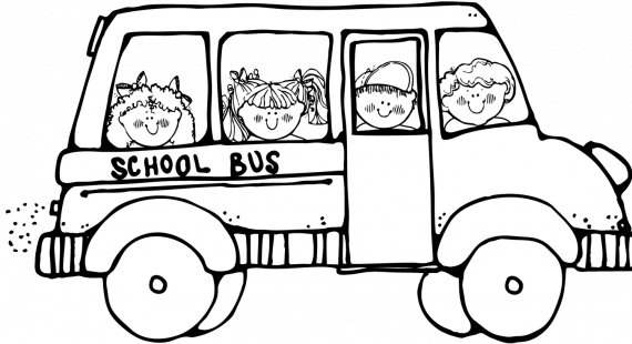 Alert Famous School Bus Coloring Pages For Preschool - School Bus Clipart Black And White (570x310)