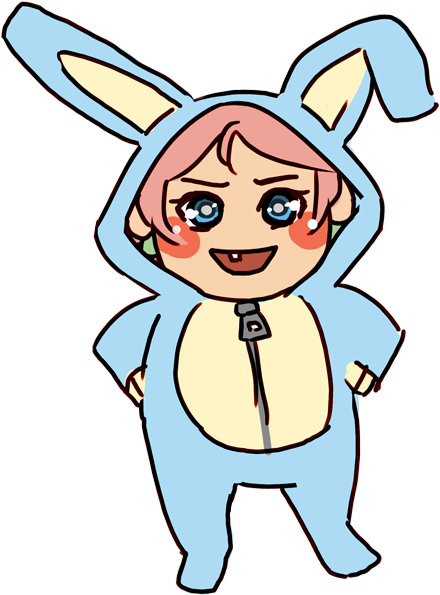 “hanabunny Appears Again To Wish Everyone A Happy Narusaku - Cartoon (500x678)