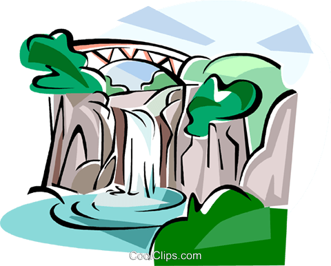 Korea Water Fall In Jeju Island Royalty Free Vector - Korea Water Fall In Jeju Island Royalty Free Vector (480x386)