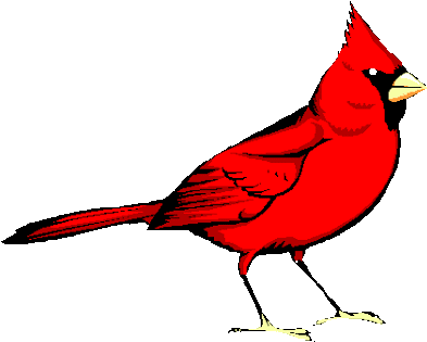 Red Bird Black And White Clipart - Clip Art Cardinal (400x325)