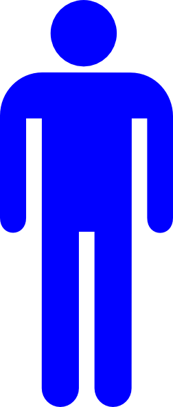Blue Restroom Man Clip Art At Clkercom Vector Clip - Blue Boys Bathroom Sign (252x590)