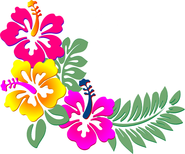 Frame Bunga Clipart 3 By Raymond - Clip Art Hawaiian Flowers (600x499)