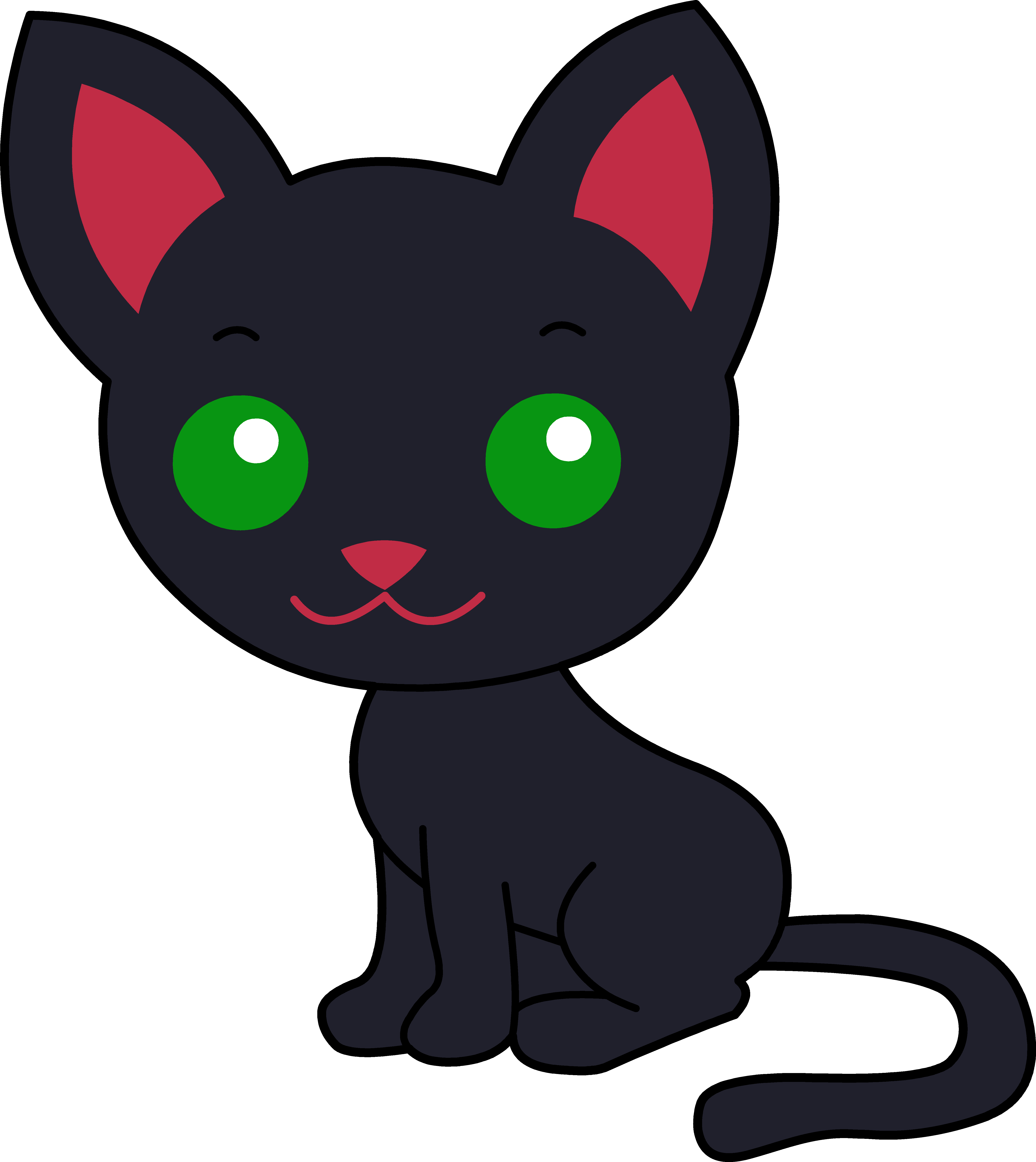 Cat Sat Clipart - Kitty Cat Clip Art (5368x6022)