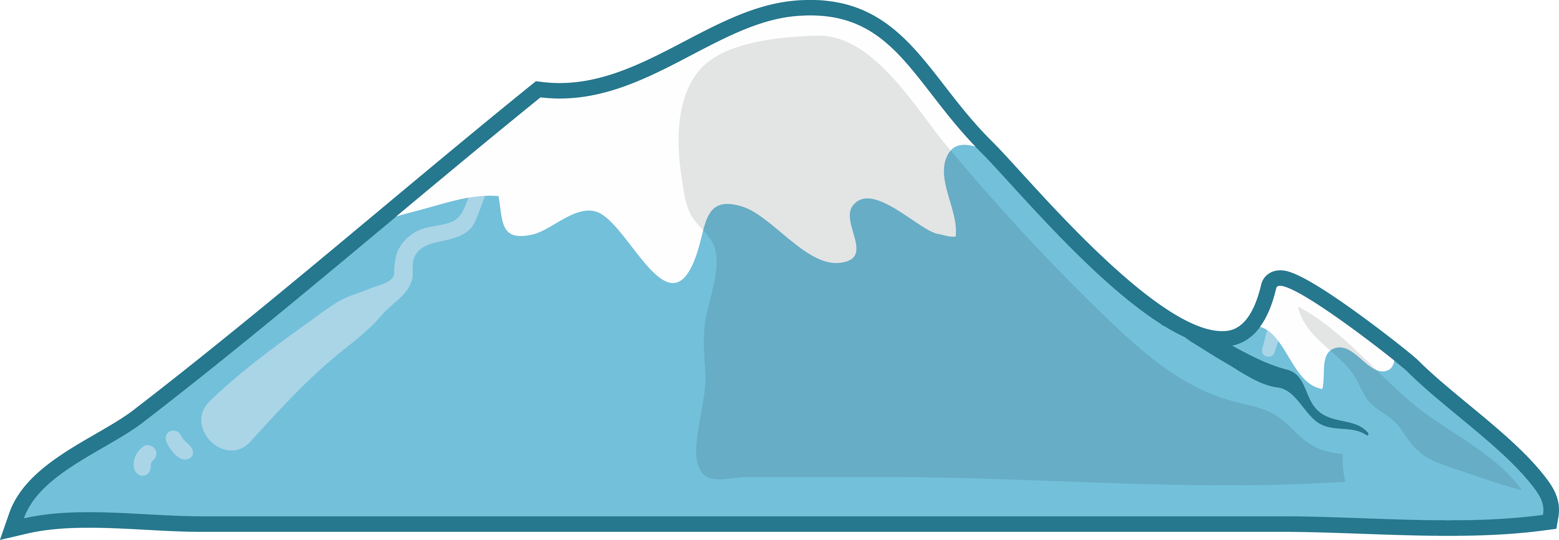Snow Mountain Cartoon Drawing - Top Of Mountain Cartoon (4967x1721)