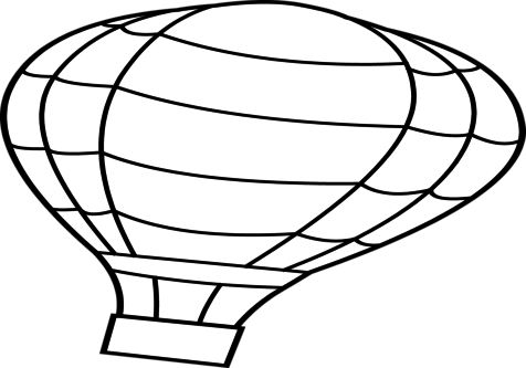 Vintage Hot Air Balloon Basket Template Black And White - Hot Air Balloon (476x333)