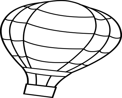 Coloring Trend Thumbnail Size Vintage Hot Air Balloon - Hot Air Balloon Colouring Page (400x322)