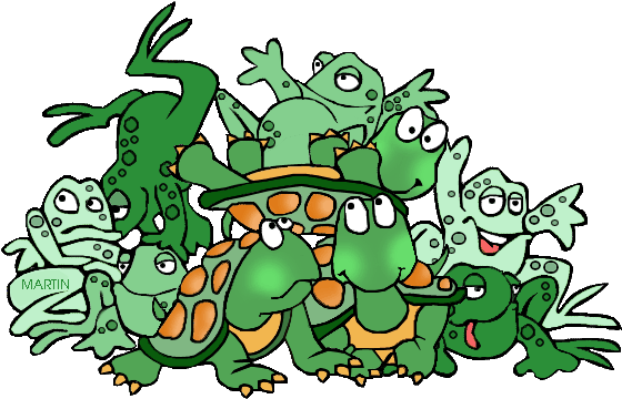 Animals Clip Art By Phillip Martin, Amphibians And - Amphibians (580x384)