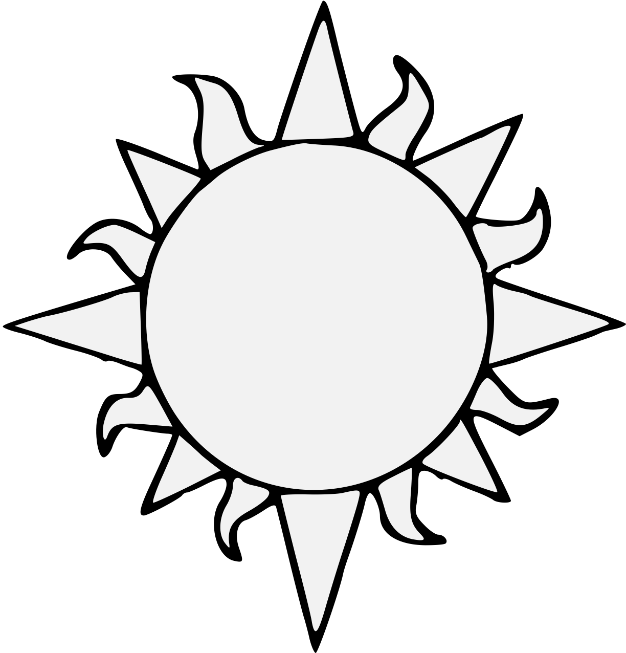 Clipart Happy Sun - Outline Sun Clipart Black And White (1224x1276)