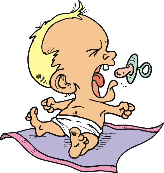 Clip Art Free Baby - Baby Spitting Dummy Out (568x600)