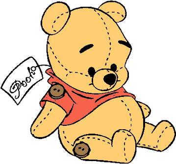 Baby Clipart Pooh Bear Pencil And In Color Baby Clipart - Pooh Babies Clipart (375x348)
