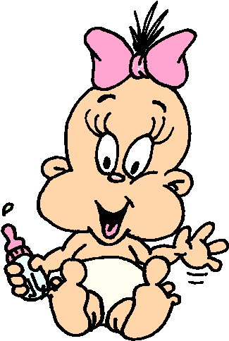 Free Baby Clipart - Cartoon Baby Girl (335x490)