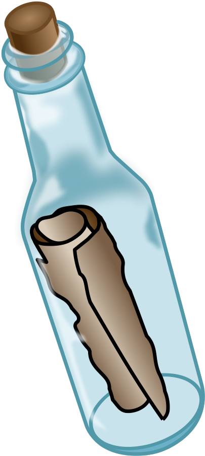 In A Bottle - Message In A Bottle Clipart (405x900)