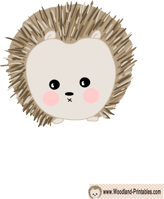 Free Printable Woodland Animals Wall Stickers - Free Printable Hedgehog (612x792)