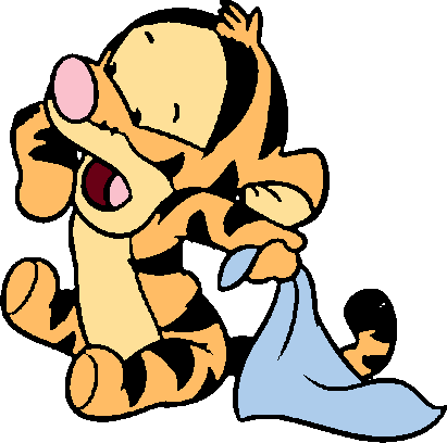 Cartoon Baby Tiger Clipart - Winnie The Pooh Baby (411x408)