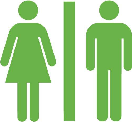 Restrooms - Men And Women Vector (500x500)