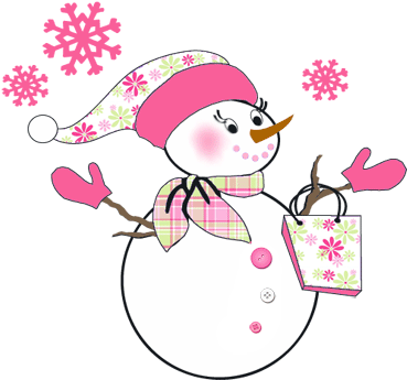 Okay, Red & Green Are Traditional Colors And They Are - Pink Snowman (380x351)