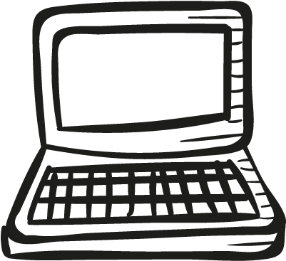 Draw Open Laptop Vector - Draw Computer Png (400x400)