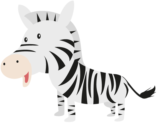 Zebra Clipart Happy - Cartoon Zebra Transparent Background (550x430)