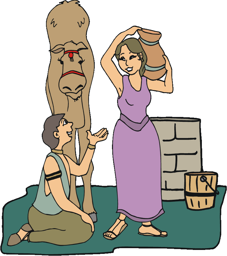 Rebekah Clipart - Isaac And Rebekah At The Well (750x847)