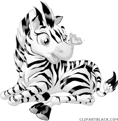 Cartoon Zebra Animal Free Black White Clipart Images - Its Friday Good Morning (400x400)