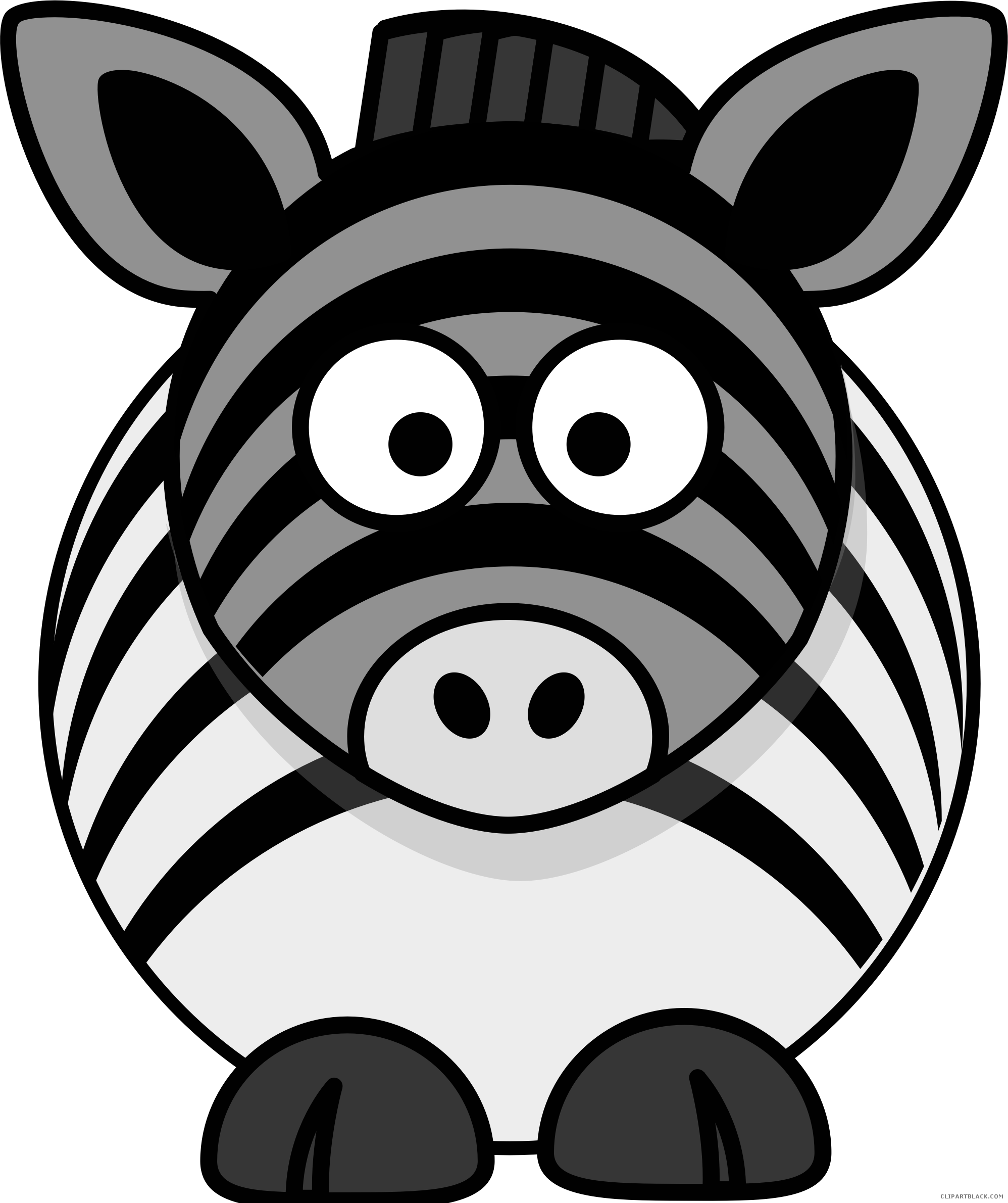 Grayscale Zebra Animal Free Black White Clipart Images - 3drose Llc 8 X 8 X 0.25 Inches Zebra With Blue Bow (1996x2381)