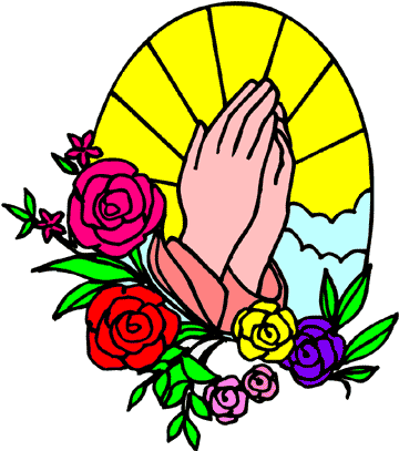 Clip Art Praying Hands - Stained Glass Spiritual Bouquet Greeting Card (360x407)