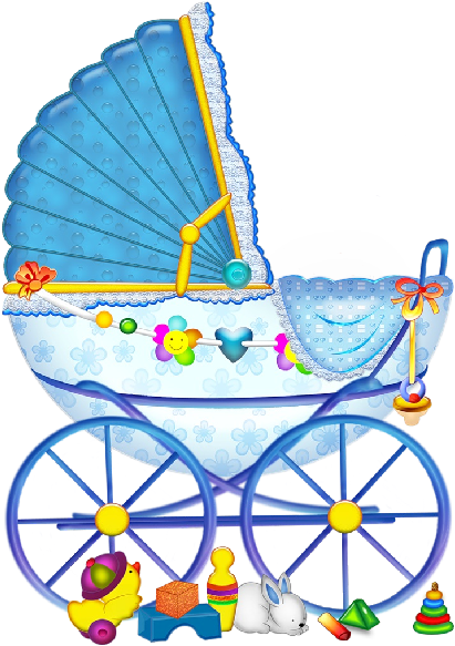 Baby Boy Stroller Clip Art Carriage - Coche De Bebe En Caricatura (600x600)