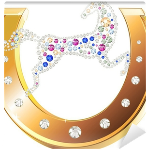 Carta Da Parati A Ferro Di Cavallo D'oro E Cavallo - Horse (400x400)