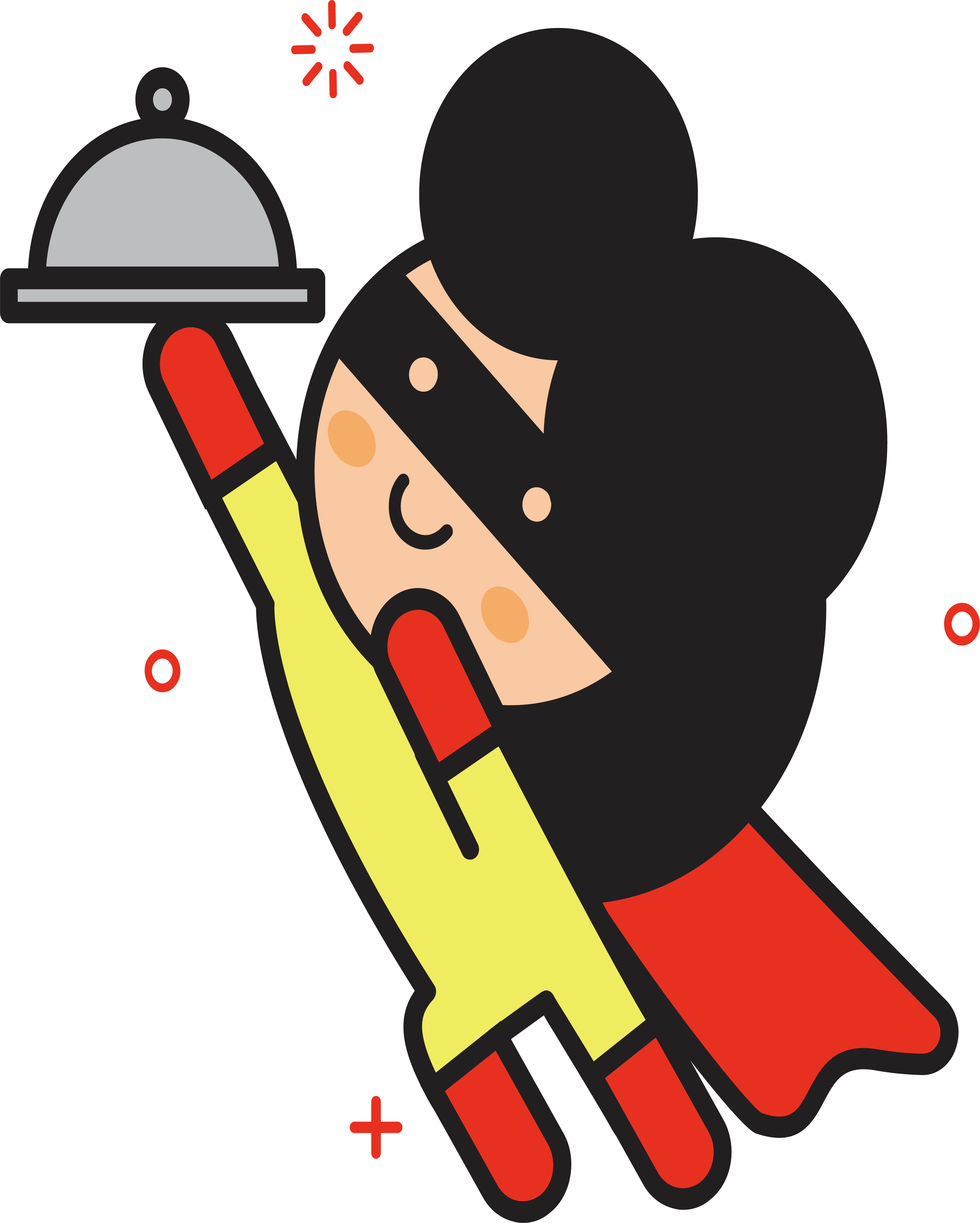 Room Service Superman Design - Room Service Cartoon (3637x4538)