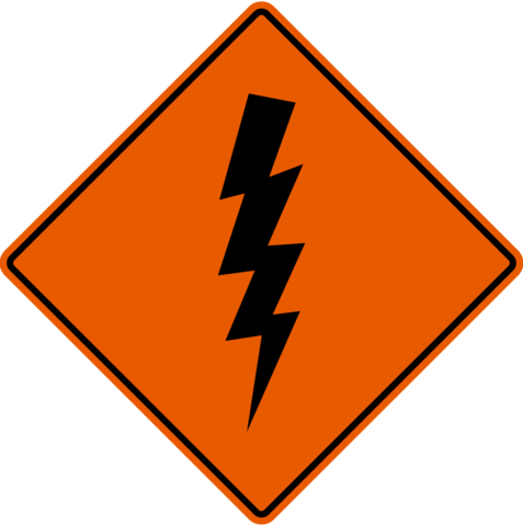 Overhead Wires - Road Closed Ahead Sign (477x480)