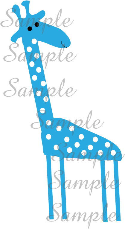 Giraffe Clipart Blue Giraffe - Clip Art (800x800)