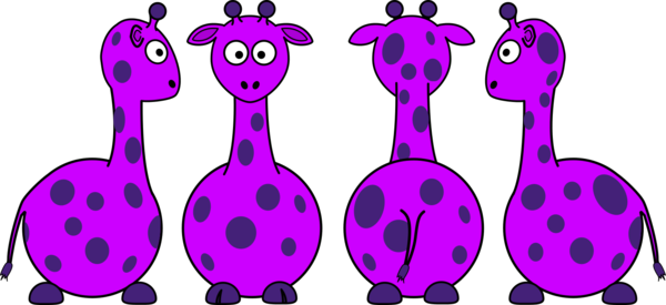 Giraffe Clipart Front Back - Giraffe (600x275)