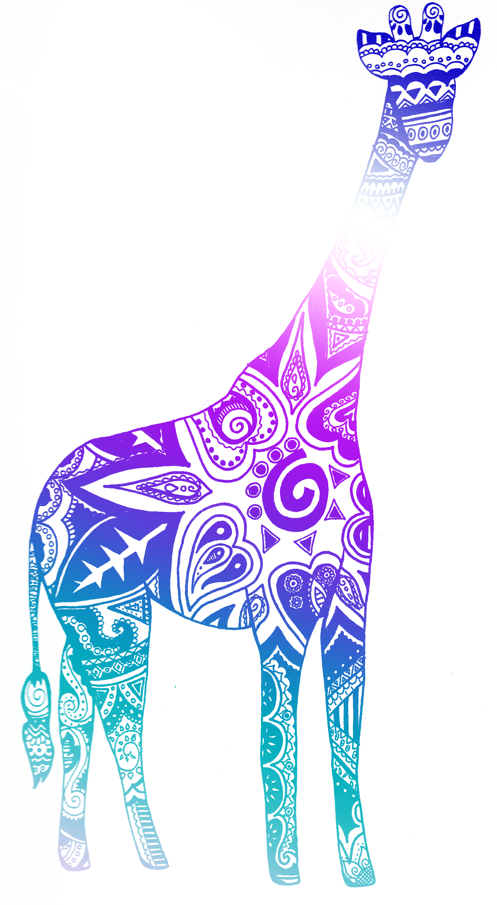 Tribal Giraffe Pink Google Search Tattoos Pinterest - Cool Giraffe Drawings (1594x2904)