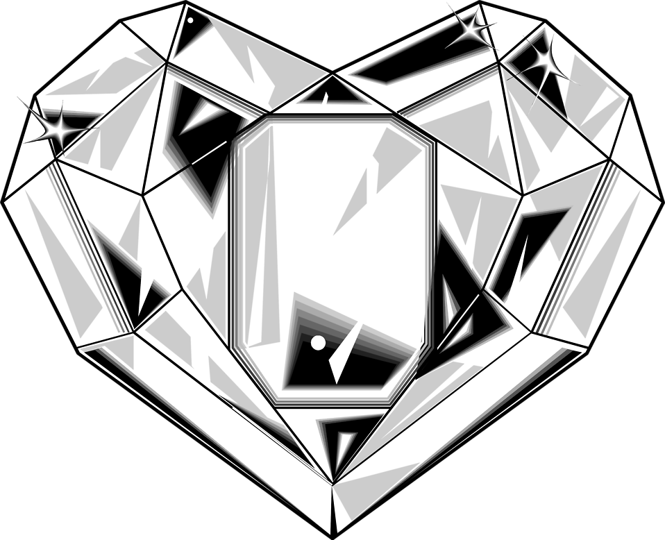 Diamond Heart Clipart - Heart Shaped Diamond (958x778)