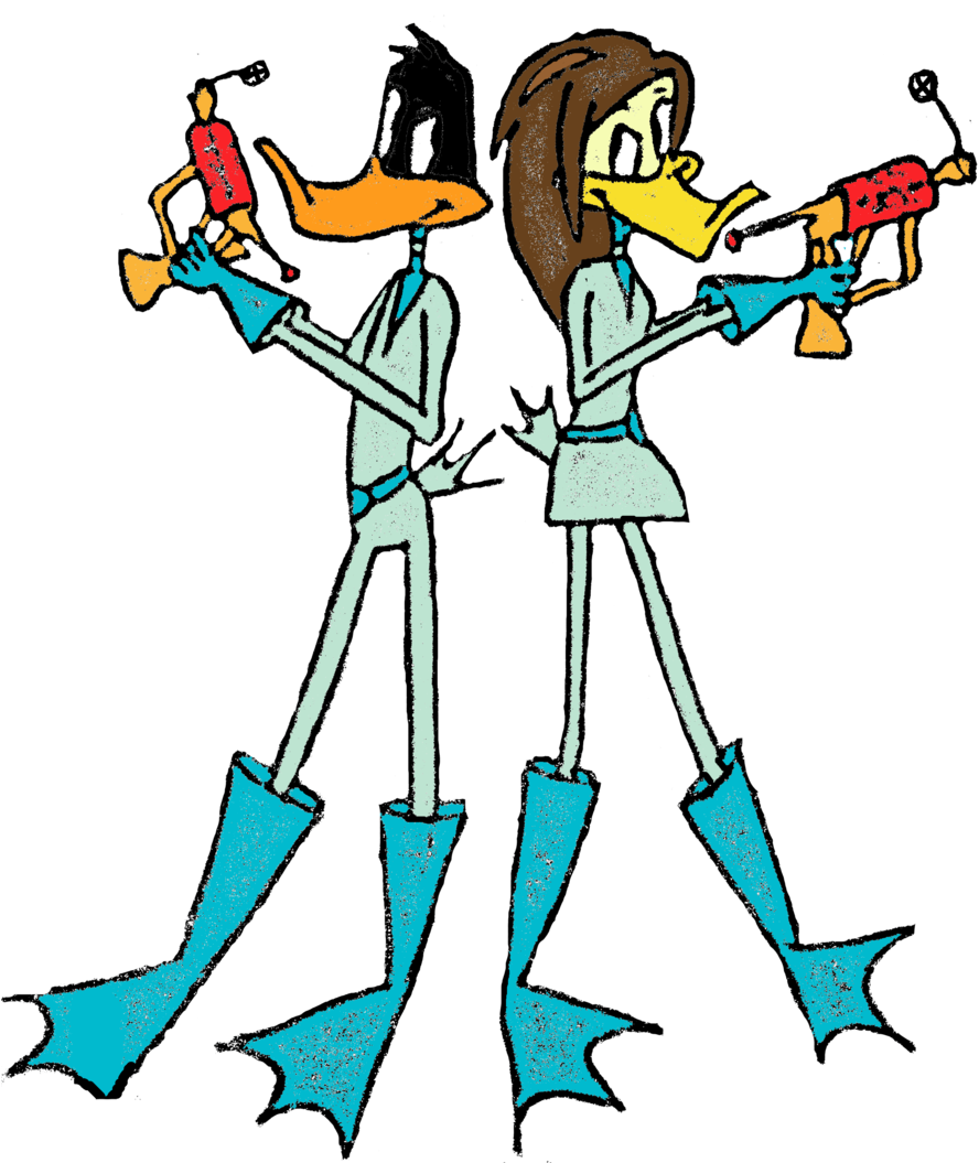 Daffy And Tina Duck Dodgers - Daffy Duck Duck Dodgers (900x1107)