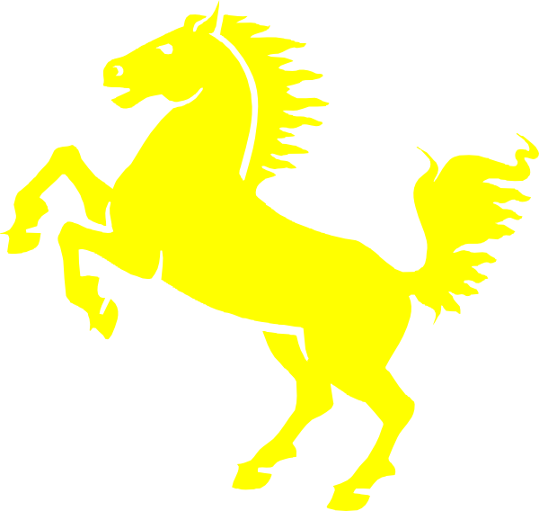 Yellow Mustang Clip Art At Clker - Blue And Yellow Horse (600x568)