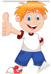 Cartoon Boy Giving You Thumbs Up Wall Mural • Pixers® - Cartoon Boy Thumbs Up (400x400)