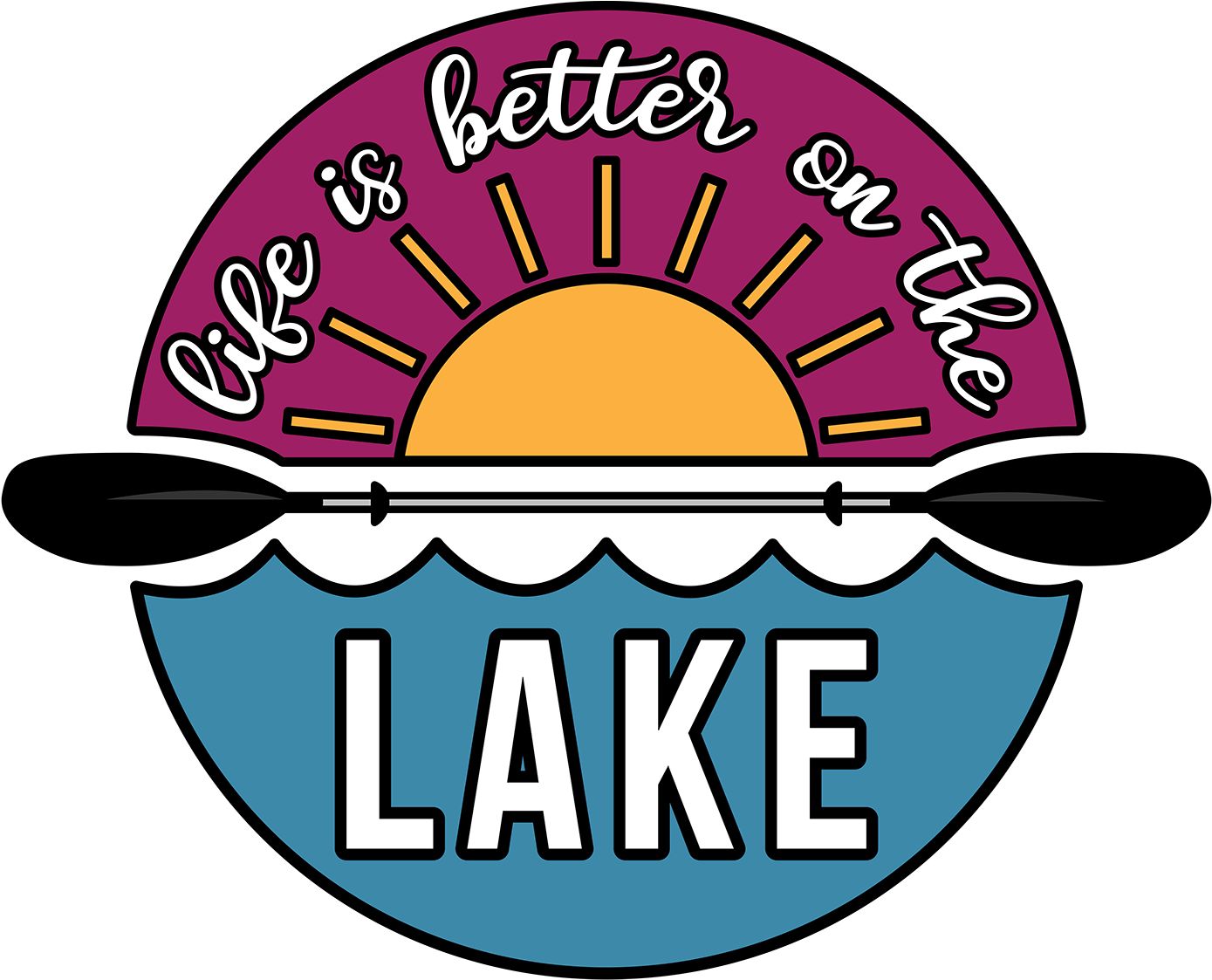 Life Is Better On The Lake - Sticker (1400x1122)