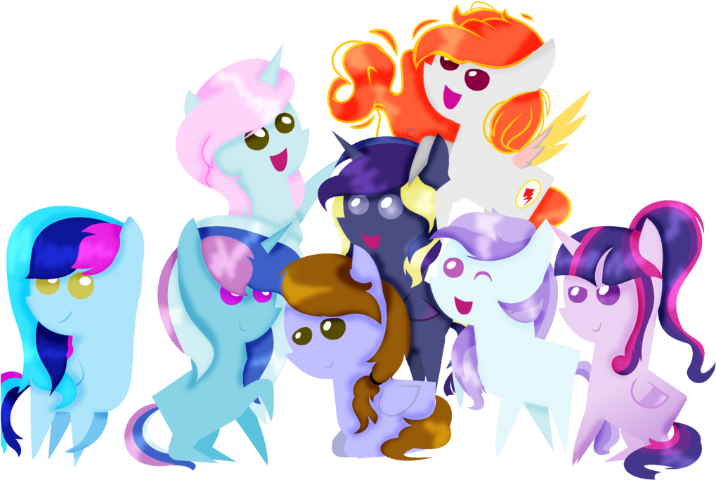 Mlp Chibi Group Shooting Stars By Cloudilicious - Mlp Chibi Group Base (1024x746)