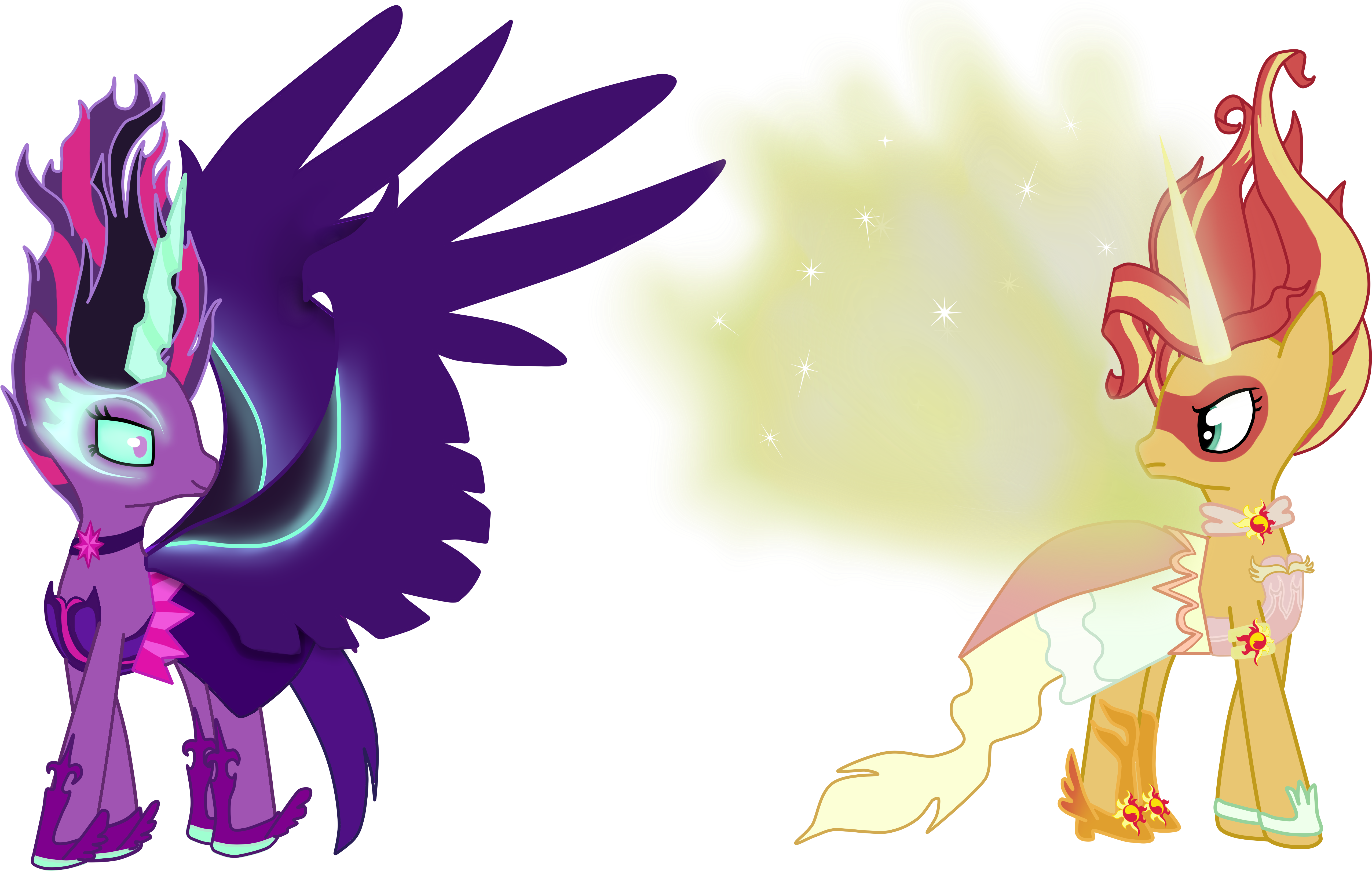 Midnight Sparkle And Sunset Phoenix By Askshootingstar1234 - Midnight Sparkle My Little Pony (5400x3300)