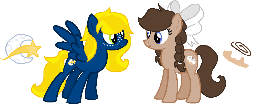 Shooting Star And Sweet Roll By Zafara1222 - Cartoon (1002x418)