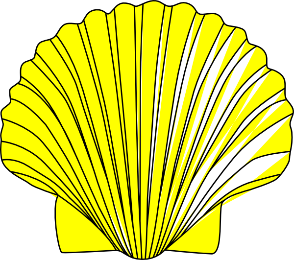 Shell Clip Art At Clker - Outline Of A Shell (600x531)