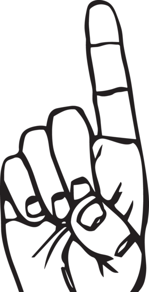450ga - Pointing Hand - D In Sign Language (307x600)