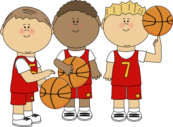 Kids Playing Basketball - Basketball Players Clipart (600x441)