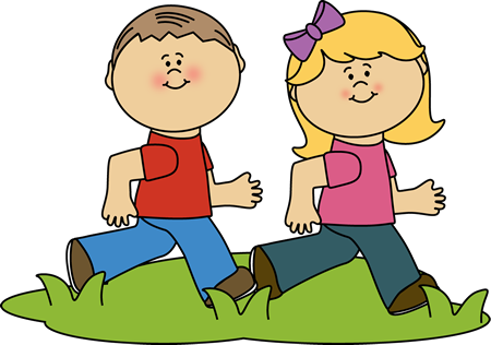 Kids Running At Recess Clip Art - Kids Running Clipart (450x316)