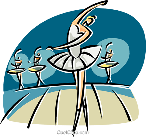 Ballerina Dancing On The Stage Royalty Free Vector - Illustration (480x451)