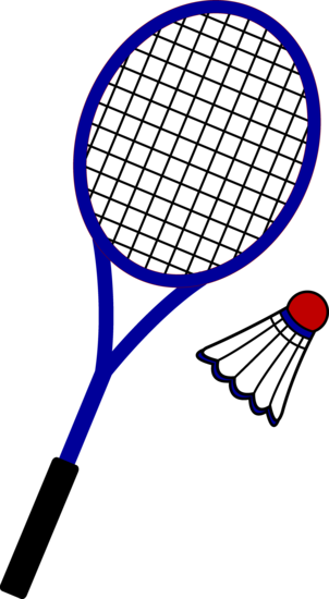 Badminton Racquet And Birdie - Tennis Racket Clip Art (302x550)